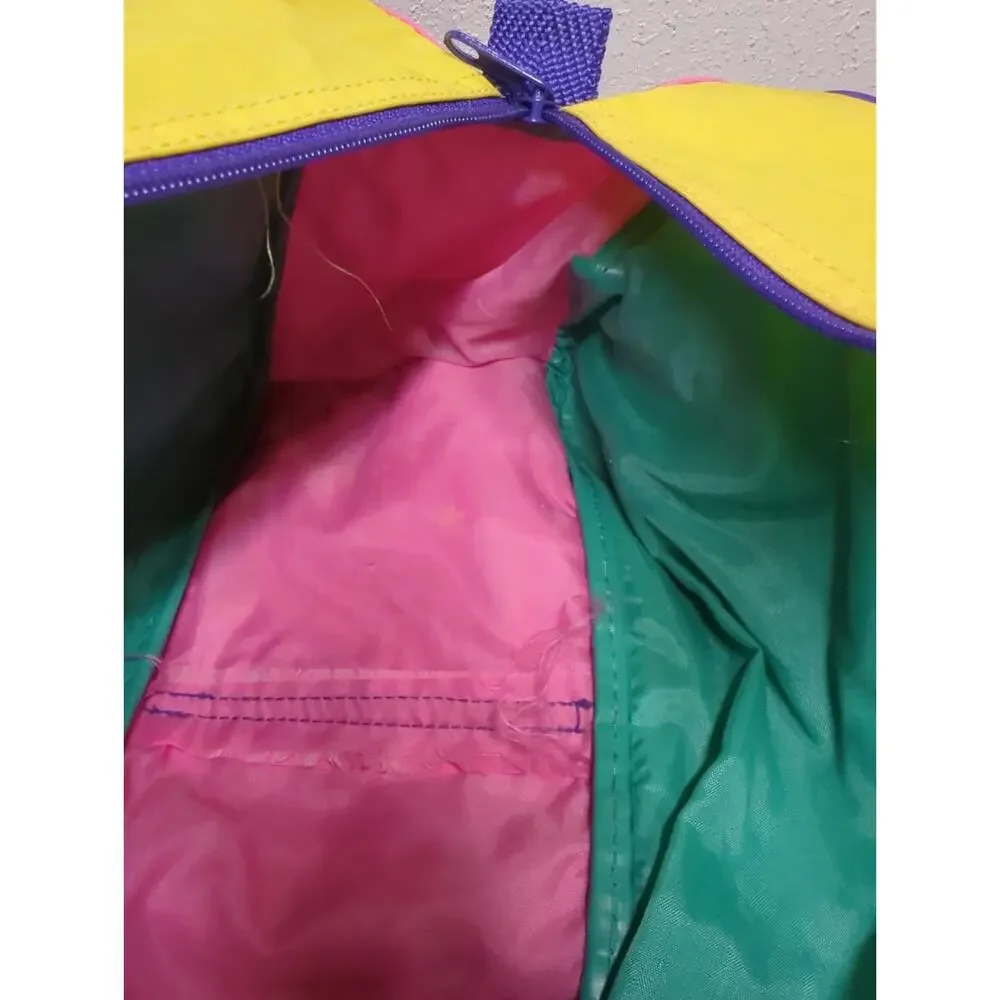 Vintage Retro Original Multi Color 80s 90s Shaving Traveling Bag Colorful Rare